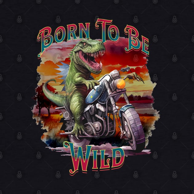 Wild T-Rex On A Motorcycle 1 by RockReflections